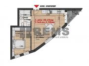 Apartament 2 camere, bloc nou, 40.5 mp + balcon, cartier Iris