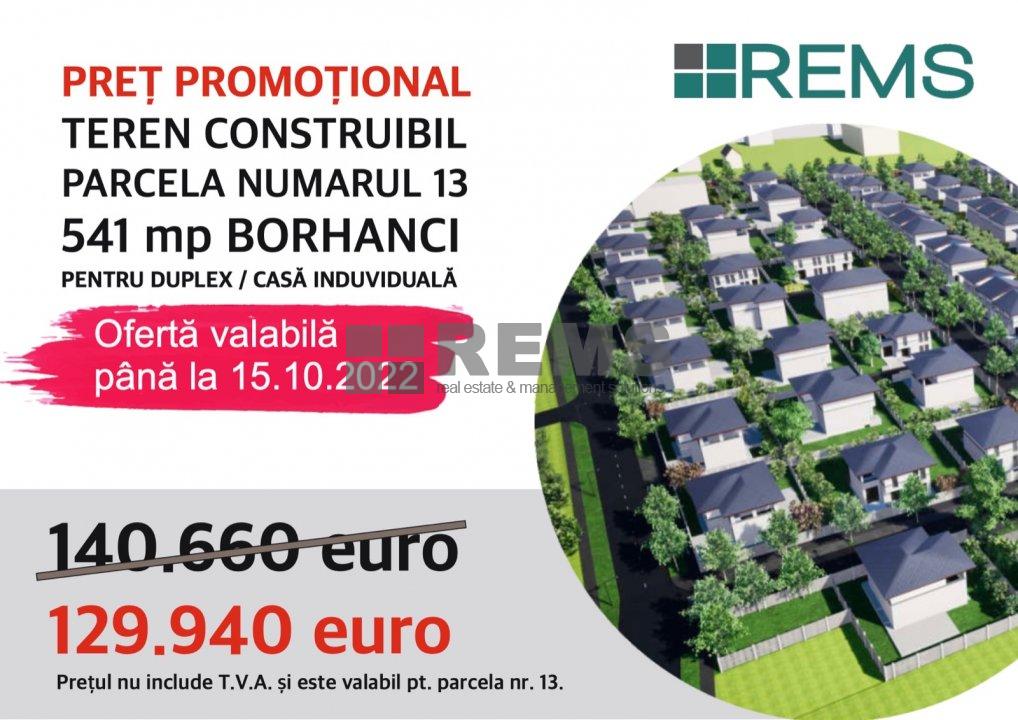 Teren pentru constructii de vanzare in Borhanci la 129940 EURO ID: P7192